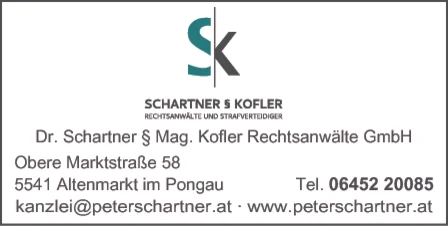 Print-Anzeige von: Dr. Schartner § Mag. Kofler Rechtsanwälte GmbH