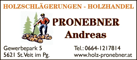 Print-Anzeige von: Pronebner Anton & Söhne, Holzschlägerung, Holzhandel