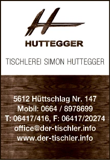 Print-Anzeige von: Tischlerei Simon Huttegger