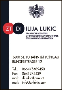 Print-Anzeige von: Lukic, Ilija, Ing., Ingenieurkonsulent f Bauingenieurwesen