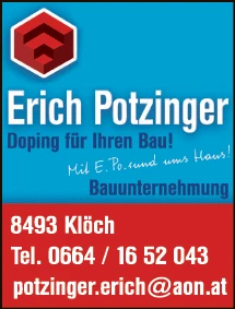 Print-Anzeige von: Potzinger, Erich, Bauunternehmung