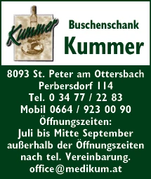 Print-Anzeige von: Kummer, Franz, Ing., Buschenschank