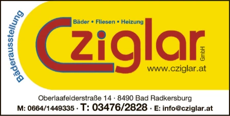 Print-Anzeige von: Cziglar GmbH, Bäder • Fliesen • Heizung