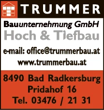 Print-Anzeige von: Trummer GmbH, Bauunternehmung