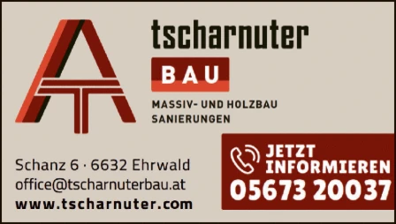 Print-Anzeige von: Tscharnuter Bau GmbH Verputzarbeiten Print-Anzeige von: Tscharnuter Bau GmbH Verputzarbeiten