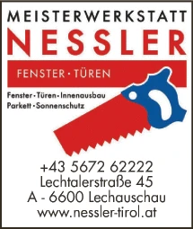 Print-Anzeige von: Nessler Fenster Türen Vertriebs-GesmbH, Groß- u Einzelhandel Print-Anzeige von: Nessler Fenster Türen Vertriebs-GesmbH, Groß- u Einzelhandel