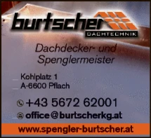 Print-Anzeige von: Burtscher Franz KG, Dachdeckerei
