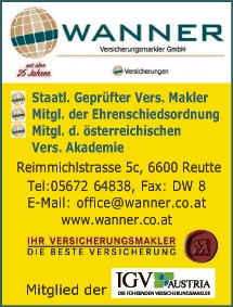 Print-Anzeige von: Versicherungsmaklerbüro Wanner, Hartwig, Versicherungsmakler