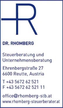 Print-Anzeige von: Rhomberg Dr. Steuerberatungs-GmbH, Wirtschaftstreuhänder / Steuerberater