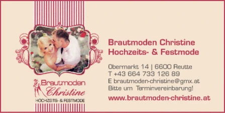 Print-Anzeige von: Brautmoden Christine Print-Anzeige von: Brautmoden Christine
