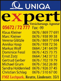Print-Anzeige von: expert Versicherungsagentur OG Print-Anzeige von: expert Versicherungsagentur OG