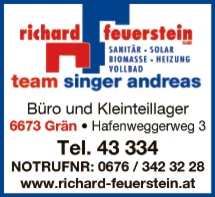 Print-Anzeige von: Feuerstein Richard GmbH