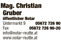 Print-Anzeige von: Mag. Christian Gruber, Notar