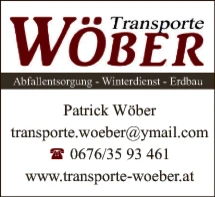 Print-Anzeige von: Woeber, Patrick, Ing., Transporte