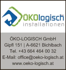 Print-Anzeige von: ÖKO-LOGISCH GmbH Installationen Mladen Jurkic