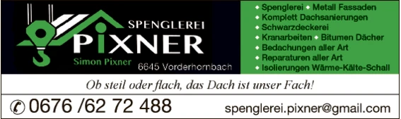 Print-Anzeige von: Pixner, Simon, Spenglerei