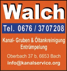 Print-Anzeige von: Walch Kanalservice GmbH
