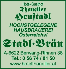 Print-Anzeige von: Hotel Thaneller GmbH