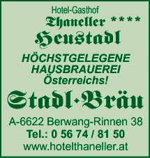 Print-Anzeige von: Hotel Thaneller GmbH Print-Anzeige von: Hotel Thaneller GmbH