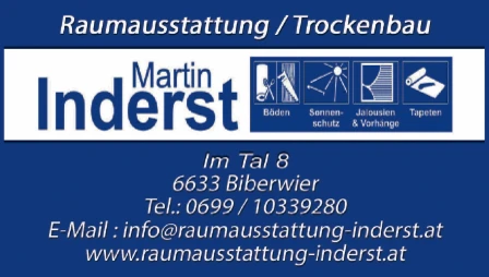 Print-Anzeige von: Inderst, Martin, Raumausstattung