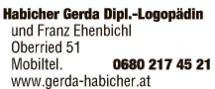 Print-Anzeige von: Gerda Habicher, Dipl.-Logopädin & Energetikerin