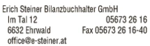 Print-Anzeige von: Erich Steiner Bilanzbuchhalter GmbH, Steuerberatung