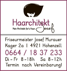 Print-Anzeige von: Haarchitekt Josef Murauer, Friseur