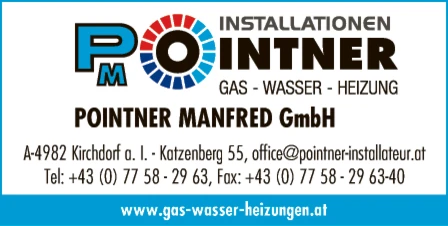 Print-Anzeige von: Pointner Manfred GmbH, Gas-Wasser-Heizung