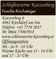 Print-Anzeige von: Kirchsteiger, Josef, Gsth Schloßtaverne