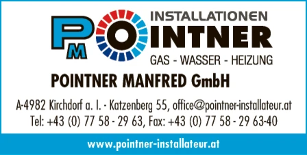 Print-Anzeige von: Pointner Manfred GmbH, Gas-Wasser-Heizung