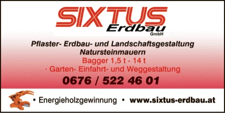 Print-Anzeige von: Sixtus Erdbau GmbH Print-Anzeige von: Sixtus Erdbau GmbH