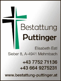 Print-Anzeige von: Bestattung Puttinger Elisabeth Estl