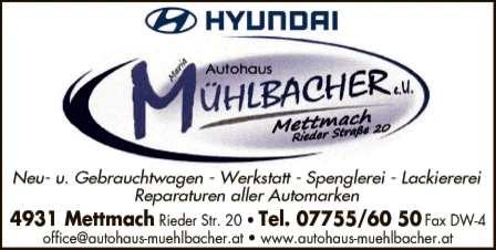 Print-Anzeige von: Autohaus Mühlbacher e.U.