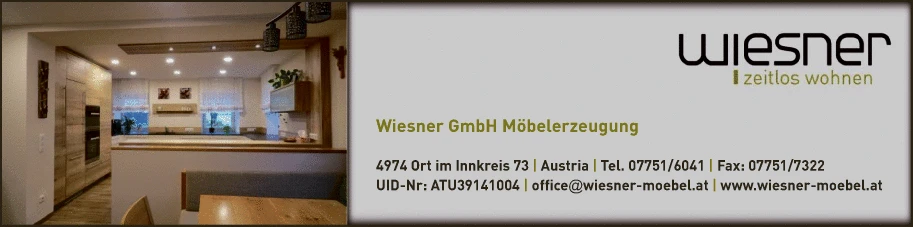 Print-Anzeige von: Wiesner GmbH Möbelerzeugung Print-Anzeige von: Wiesner GmbH Möbelerzeugung