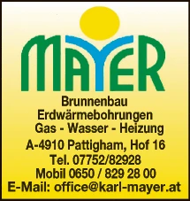 Print-Anzeige von: Mayer DI GmbH, Heizung-Sanitär