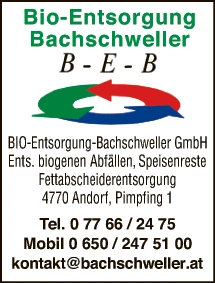 Print-Anzeige von: Bio-Entsorgung-Bachschweller GesmbH, Bio-Entsorgung