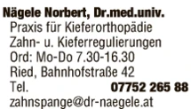 Print-Anzeige von: Nägele, Norbert, Dr.med., FA f Zahn-, Mund-u Kieferheilkunde