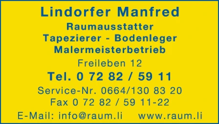 Print-Anzeige von: Lindorfer, Manfred, Raumausstattung