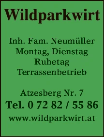 Print-Anzeige von: Wildparkwirt, Gasthaus