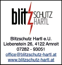 Print-Anzeige von: Blitzschutz Hartl e. U. Print-Anzeige von: Blitzschutz Hartl e. U.