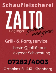 Print-Anzeige von: Zalto-Höglinger, Gasthaus