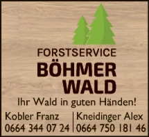 Print-Anzeige von: Forstservice Böhmerwald GmbH, Forstservice