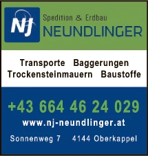 Print-Anzeige von: Neundlinger, Josef, Baggerunternehmen