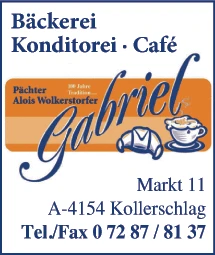 Print-Anzeige von: Wolkerstorfer, Alois, Café, Bäckerei, Konditorei Print-Anzeige von: Wolkerstorfer, Alois, Café, Bäckerei, Konditorei