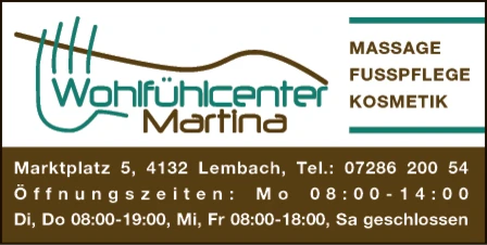 Print-Anzeige von: Smetschka Martina Wohlfühlcenter Martina, Kosmetik, Massagen, Fußpflege