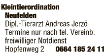 Print-Anzeige von: Dipl.-Tierarzt Andreas Jerzö 