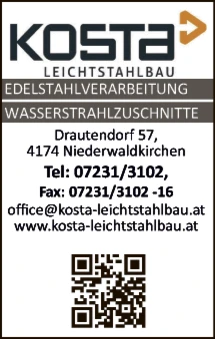 Print-Anzeige von: Kosta Leichtstahlbau GesmbH, Stahlbau