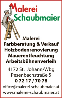 Print-Anzeige von: Malerei Schaubmaier, Malereibetrieb