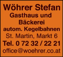 Print-Anzeige von: Wöhrer, Stefan, Gasthof