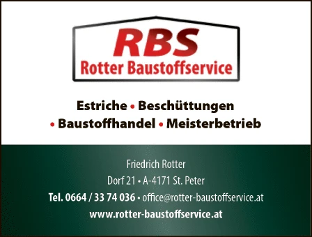 Print-Anzeige von: Rotter, Friedrich, Baustoffservice